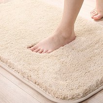 욕실 미끄럼방지 발매트 푹신한 북유럽 주방러그 극세사 면 현관 부엌 싱크대 주방 호텔발매트 미끄럼방지패드 카페트 장모, 베이지