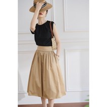 핀턱스커트 롱 여름 블랙 바스락 항아리 스커트 플레어 풀 햅번