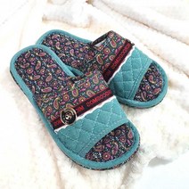 남성용 에스닉 거실 슬리퍼 폭신폭신 발편한 3중 쿠션 층간소음 미끄럼 방지 거실 실내화 유치원 어린이집 보육교사 선생님 사무실