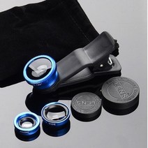 3in1 어안 폰 렌즈 0.67x 광각 줌 어안 매크로 렌즈 스마트 폰용 클립 렌즈가있는 카메라 키트, 푸른