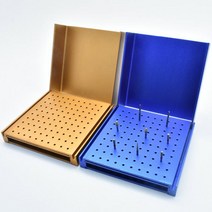 오토클레이브 치과용 100 홀 엔도 박스 클리닝 스탠드 고온 살균 고속 치과 버용, [01] Bule and Gold