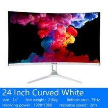 컴퓨터 모니터 ARUR-24/27 인치 커브 모니터 75Hz PC Lcd FHD 컴퓨터 데스크탑 화면 게임 디스플레이 MVA, 01 R2400Q