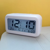 큰화면 데스크 알람시계 탁상시계 심플시계, 화이트