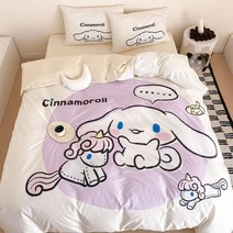 [정품] 산리오 시나모롤 쿠로미 침구커버 3종 세트 (이불커버 베개커버 매트리스커버)