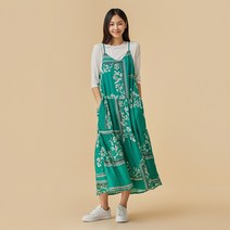 [JAJU/자주] 여 패턴 레이어드 원피스_라이트 그린