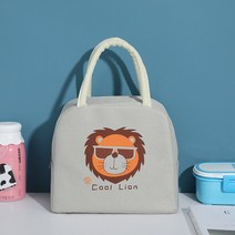 보냉백 런치백 아이스쿨러백 도시락 가방 여성용 귀여운 휴대용 여행 피크닉 방수 단열 학교 아침 식사 쿨, 03 lion