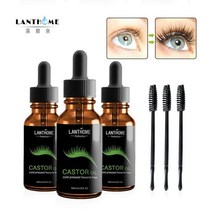 속눈썹 영양제 천연 캐스터 오일 세럼 눈썹 연장 액체 에센셜 오일 두꺼운 마스카라, 3pc 세트