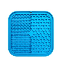 강아지 자동급식기 Mat For Pet Dogs Cats Slow Food Bowls With suction cup Feeding Food Bowl Silicone Dog Lick, style 2-Blue_S(15X15X1CM)