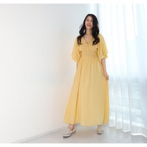 노란색원피스 스모킹 맥시롱원피스 SN02171330