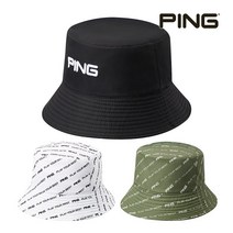 [삼양 정품] 핑골프 2023 신제품 패턴 리버시블 버킷햇, 블랙
