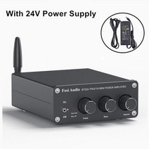 Fosi 오디오 BT20A 블루투스 TPA3116D2 사운드 파워 앰프 100W 미니 HiFi 스테레오 클래스 D 앰프베이스 트레블 홈 시어터, CHINA_black add 24V power