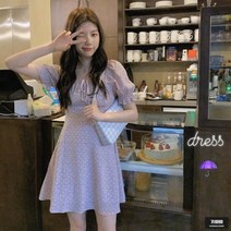 가바바 여성 원피스 꽃잎패턴 스퀘어넥 미니원피스 G48860