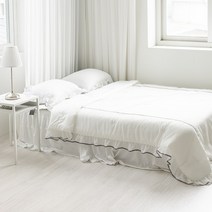 다이앤 뽀송한 프릴 스노우리플 여름이불, 화이트