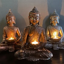 [손발조형물가격] 좌불 불교 부처님 캔들 홀더 인테리어 조형물 조각상 2종류, B타입