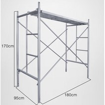 아시바 틀비계 발판 이동식 작업대 고소 안전 작업대, 1.7m 2.0 두께 + 사각 튜브 페달