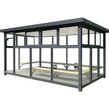 흡연실 공공기관 야외 이동식 환기 흡연부스 바람막이 실외흡연부스, 회색