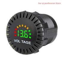 두께측정기 전압계 테스터 패널 12V-24V 8V-30V 전압계 LED 디지털 디스플레이 전압계 게이지 트럭 오토바이 마린용, 01 Green