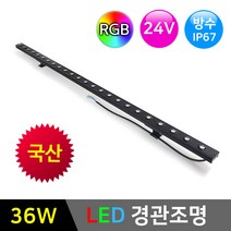 그린맥스 LED경관조명 라인투광기 24V 36W RGB *LED바 옥외조명 라인조명 간접조명, 1개, 33mm-RGB