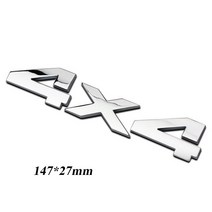 자동차엠블럼 3D 메탈 4x4 로고 엠블럼 자동차 지프 컴퍼스 랭글러 XJ 오프로드 그랜드 체로키 4X4 스티커-33, 2.4x4 Shiny Silver - Metal