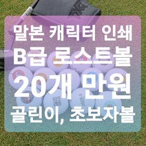 메이저브랜드 로스트볼 B급 로스트볼 20알 1세트 말본 캐릭터 프린팅 골린이 초보자 골프공, 커클랜드