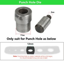 북유럽 작두 초록 단추 기구 금속 펀치 구멍 몰드 및 그로밋 다이 핸드펀치 프레스 기계 의류용 도구 가죽, 14 Punch-12mm