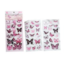 PET 입체 글리터 나비 일러스트 엠보싱 투명 일러스트 디자인 다꾸 다이어리 꾸미기 스티커, 02 : 봄날나비