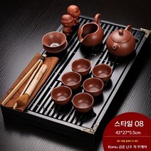 중국 다도세트 전통 다기세트 티찻잔세트 차, 10개, 08