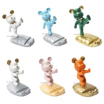 피트인 베어브릭 탁상형 핸드폰 거치대 스탠드 곰돌이 강아지, 베어거치대(화이트손)