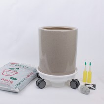 도희네화분_프리미엄 유광그레이 02사이즈_높이27cm/지름24cm, 프리미엄 유광그레이02-로라물받이4호