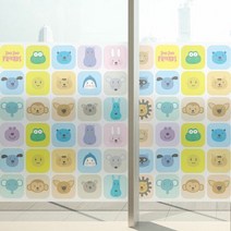 무점착투명시트_주주친구 패턴01_A01_W90xH90cm, 단품