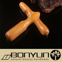 본연 물소뿔 괄사 마사지 지압봉 옥괄사 괄사도구 모음, A02)장미목 십자형, 1개