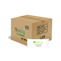 에코숲 위생 물티슈 일회용 100개 레이온100% 자연분해 엠보싱 휴대용 개별포장 식당 가정, 70gsm 100개