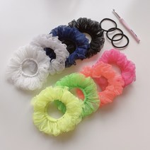 DIY코바늘 곱창밴드 만들기 패키지(실1볼+머리끈3개+도안+영상), 네온핑크