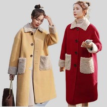 JUSTFEELING 7XL까지 캐주얼 빅사이즈 뽀글이 후리스 단추 코트 보온 150KG까지 여성코트 퀼팅점퍼 아우터 외출복