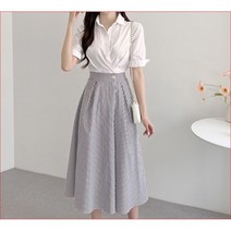 투피스st 스트라이프 원피스 블랙 베이지