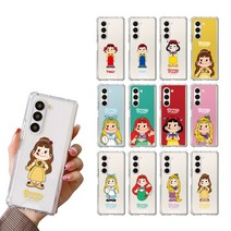 9C9C 페코 짱 갤럭시 Z폴드5 투명 젤하드 캐릭터 범퍼 케이스, 프린세스B 사과페코