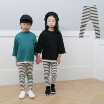 퍼니공장 아기 유아 아동 주니어 봄 가을 블랙 단가라 레깅스
