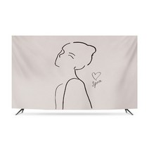 명화 티비 TV 덮개 가리개 인치 종류별 무지개 럭셔리 거실 모니터 먼지 커버 42 55 65 75 액자 풍경 HA11, 47인치 우아한