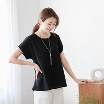 싹쓰리마켓 여성 인견 해피가오리 반팔 블라우스 여름 엄마옷 빅사이즈