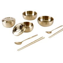 티타늄 2인 반상기세트 10PCS 놋그릇 그릇세트