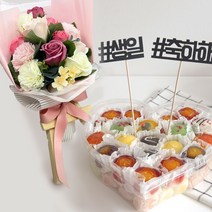 어버이날 스승의날 승진 기업단체 비누 부모님생신 기념일 수능떡 간식떡 초코찰떡 각색경단 Special 떡케이크 4종 택1, 떡케이크 C 꽃+거치대