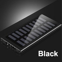 태양광충전기 solar 50000mah power bank 외부 배터리 2 usb, 검은색