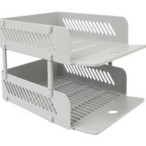 HY 2단 서류보관함 트레이 이면지함 서류정리대 서류트레이, 쿨그레이