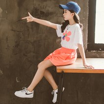 CIUUC 여자를위한 여름 정장 12 세 아동복을위한 외국 스타일의 패션 정장 소녀와 소녀를위한 2022 새로운 여름 정장