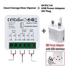 자동문 자동문 센서 리모컨 WiFi 스마트 차고 도어 오프너 원격 제어 모듈 Tuya app는 Alexa Google Assist, 05 Plus UK Adapter
