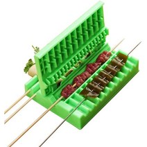 꼬치 케밥 메이커 바베큐 스트링거 상자 기계 쇠고기 돼지 고기 야채 문자열 그릴 주방 액세서리 야외 바베큐 가제트, 1-갈색