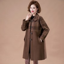 여자 코트 인박카 여성 모직 중년 및 노인 모델 200 플러스 플러스 사이즈 어머니 양면 중장