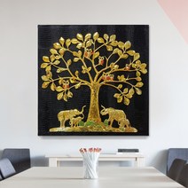 돈 들어오는 거실 대형 풍수 인테리어그림 돈나무 부엉이 코끼리 부조액자 개업선물