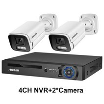 신제품 4K 카메라 시스템 8MP 마이크 CCTV POE NVR AI 컬러 홈 감시 아웃도어 세트 씨씨티비, 01 4CH NVR and 2 Camera_04 4T