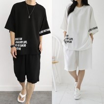 커플시밀러룩 여름 빅사이즈 반팔 반바지 링클프리 트레이닝 세트